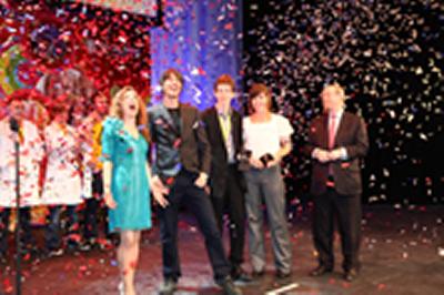 Andrew Cowan (centre) was named Young Engineer of the Year